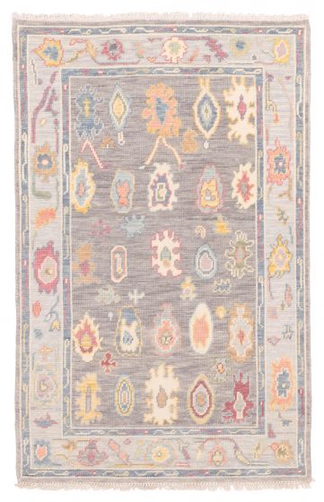 Indian Modern Oushak 3'6" x 5'7" Hand-knotted Wool Rug 