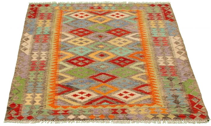 Kilim vif et coloré 4'11" x 6'2" en laine