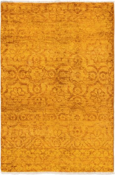 Indian Vibrance 4'0" x 6'0" Hand-knotted Wool Rug 