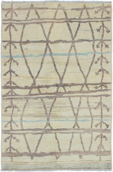 Indian Tangier 5'3" x 7'10" Hand-knotted Wool Rug 
