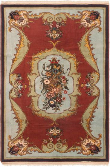 Persian Style 6'7" x 9'10" Hand-knotted Wool Rug 