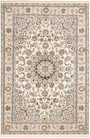 Persian Style Nain 9La 6'7" x 9'10" Hand-knotted Silk, Wool Rug 