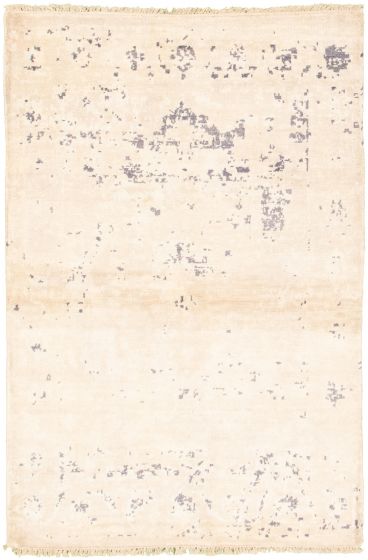 Indian Elixir 4'0" x 5'10" Hand-knotted Bamboo Silk Rug 