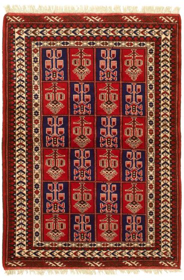 Turkmenistan Turkman 4'4" x 6'4" Hand-knotted Wool Rug 