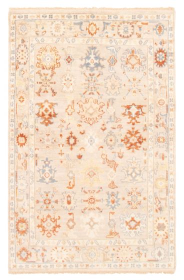Indian Modern Oushak 4'11" x 7'10" Hand-knotted Wool Rug 