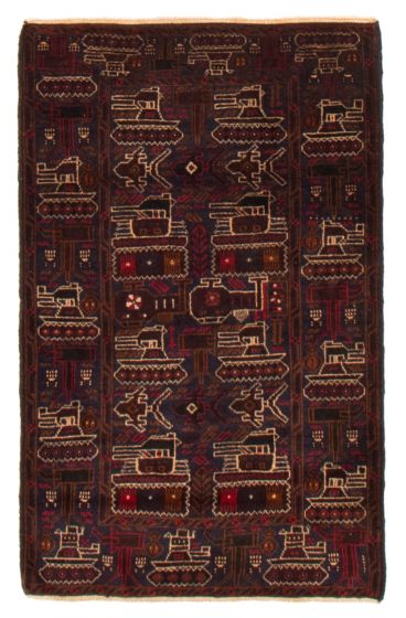 Afghan Rare War 2'11" x 4'8" Hand-knotted Wool Rug 