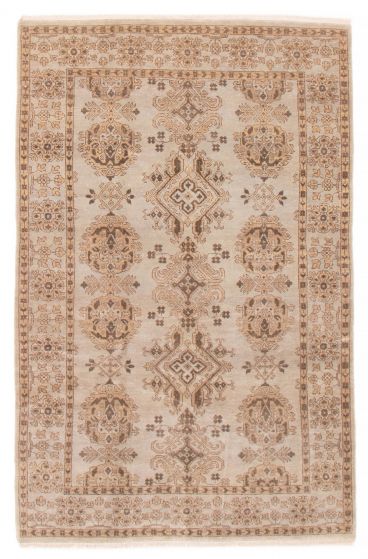 Indian Finest Agra Jaipur 6'0" x 9'0" Hand-knotted Wool Rug 