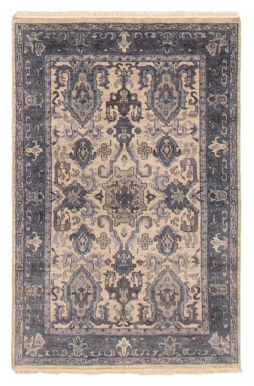 Indian Finest Agra Jaipur 3'8" x 5'9" Hand-knotted Wool Rug 