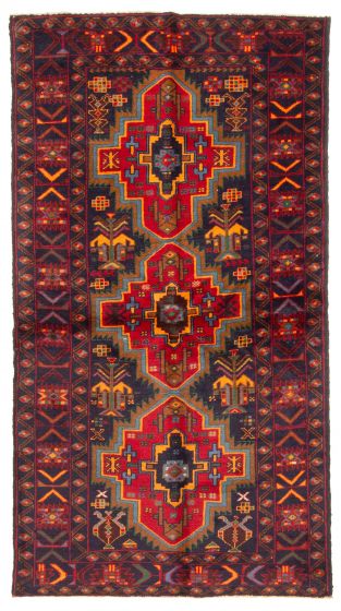 Tapis teimani 3'4" x 6'4" en laine