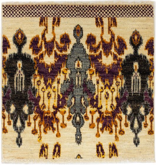 Indian Shalimar 4'0" x 4'2" Hand-knotted Wool Rug 