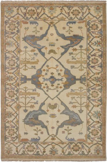 Indian Royal Oushak 6'0" x 9'0" Hand-knotted Wool Rug 