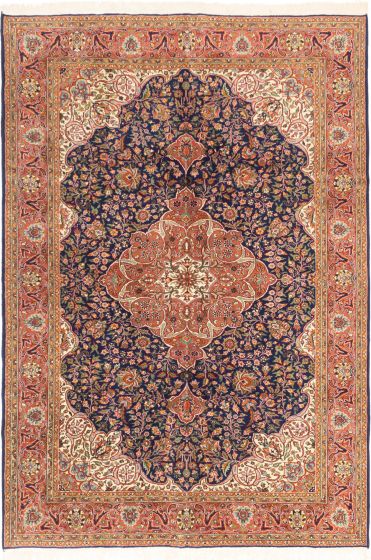 Turkish Anatolian 6'11" x 10'0" Hand-knotted Wool Dark Navy Rug
