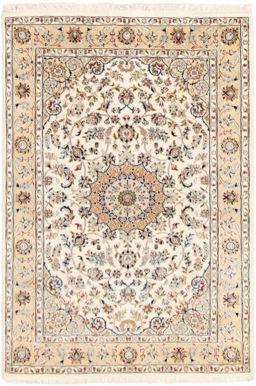 Persian Style Nain 9La 4'1" x 6'1" Hand-knotted Silk, Wool Rug 