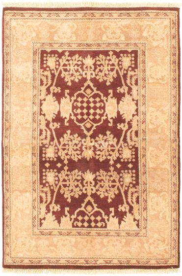 Pakistani Peshawar Oushak 4'2" x 6'3" Hand-knotted Wool Rug 