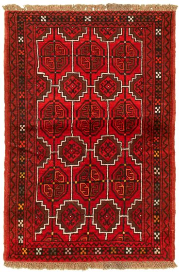Afghan Akhjah 3'7" x 5'7" Hand-knotted Wool Rug 