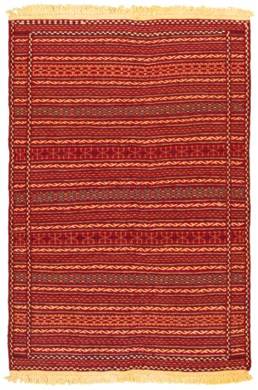 Turkish Ottoman Kashkoli 3'5" x 5'1" Flat-Weave Wool Tapestry Kilim 