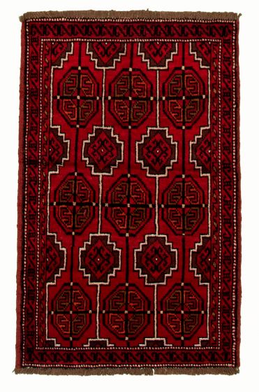 Afghan Akhjah 3'5" x 5'4" Hand-knotted Wool Rug 