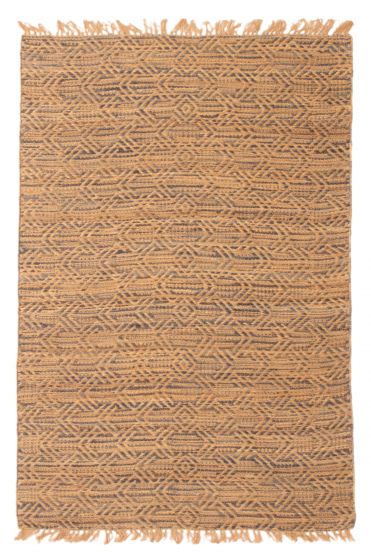 Indian Palas Denizli 5'5" x 7'8" Flat-Weave Jute Kilim 