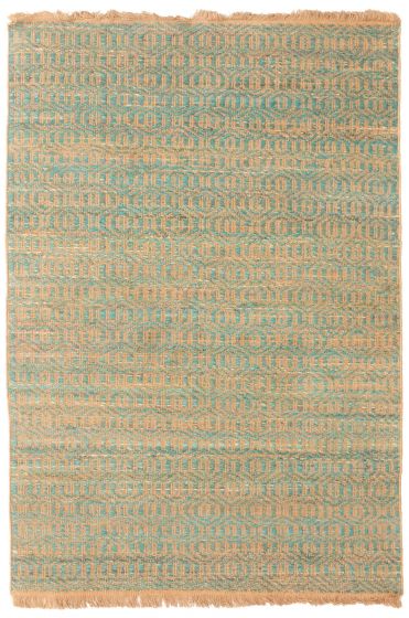 Indian Palas Denizli 5'3" x 7'10" Flat-Weave Jute Kilim 