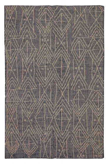 Indian Palas Denizli 5'1" x 7'11" Flat-Weave Jute Kilim 