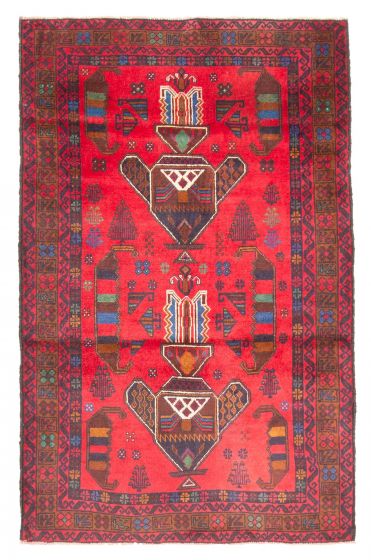 Afghan Teimani 3'0" x 4'11" Hand-knotted Wool Rug 