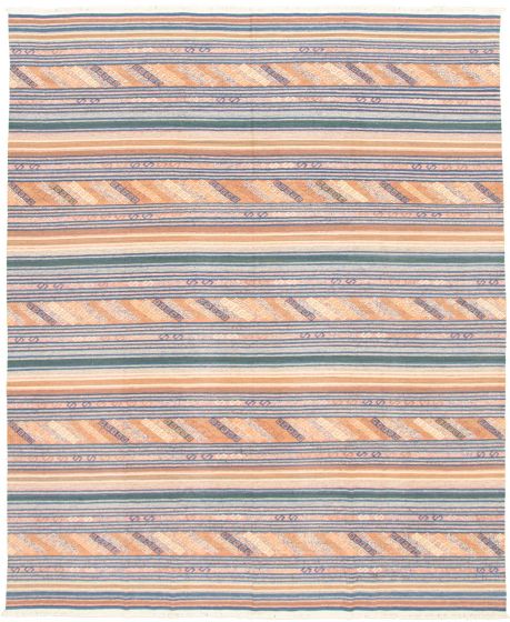 Turkish Boho 8'3" x 10'0" Flat-Weave Wool Kilim 