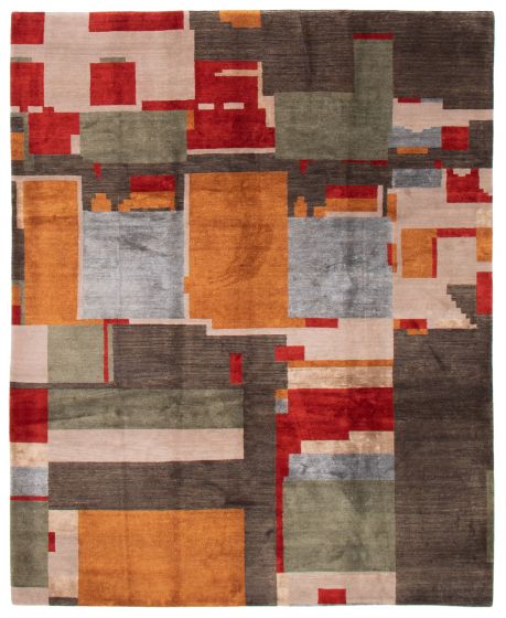 Nepal Opulence 8'2" x 9'9" Hand-knotted Silk, Wool Rug 