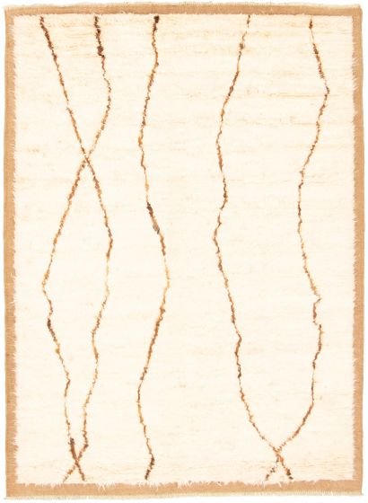 Pakistani Abstract Lahore Legacy 6'8" x 9'5" Hand-knotted Wool Rug 