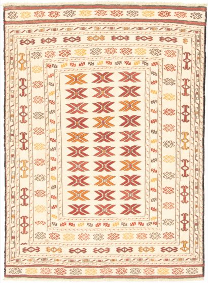 Turkish Shiravan SMK 4'7" x 6'3" Flat-Weave Wool Kilim 
