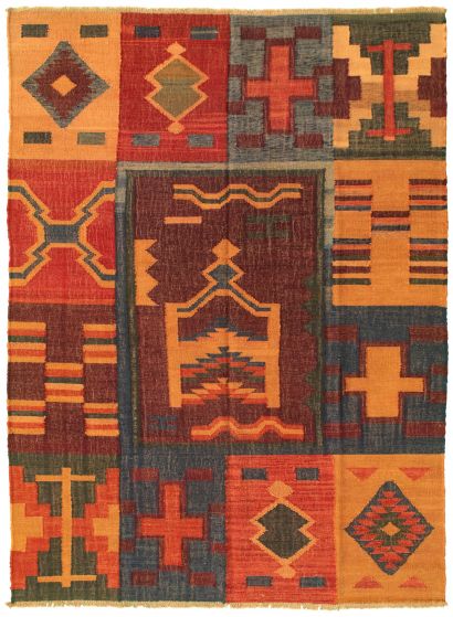 Turkish Sundance 6'4" x 8'9" Flat-Weave Wool Kilim 