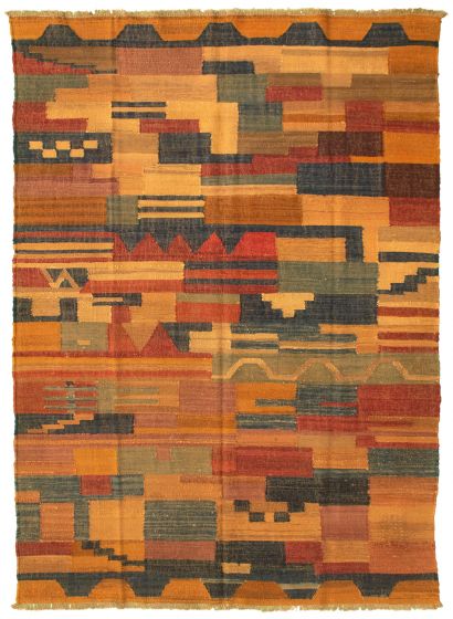 Turkish Sundance 6'2" x 8'8" Flat-Weave Wool Kilim 