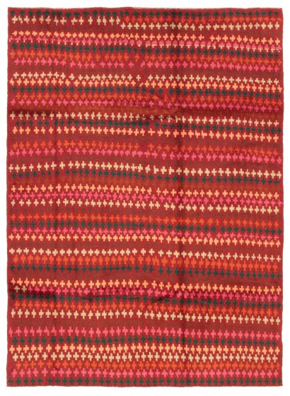 Afghan Baluch 6'2" x 8'8" Hand-knotted Wool Burgundy Rug