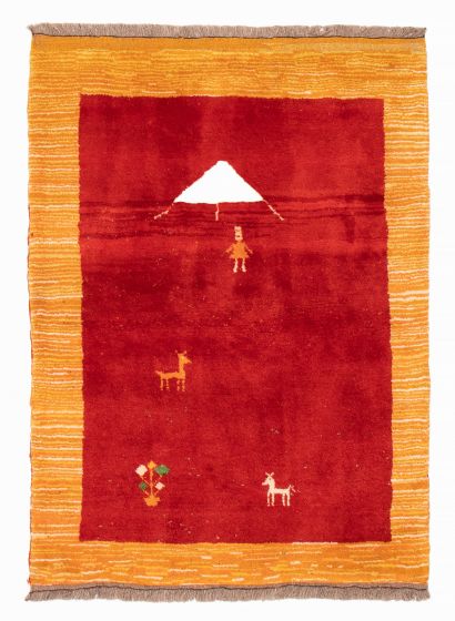 Persian Style Kashkuli Gabbeh 4'6" x 5'8" Hand-knotted Wool Rug 