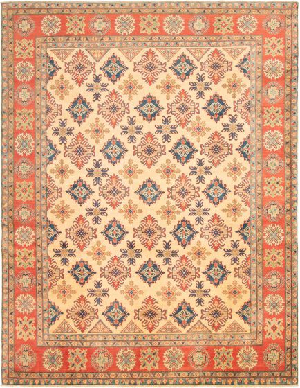 Afghan Finest Gazni 9'8" x 12'5" Hand-knotted Wool Cream Rug