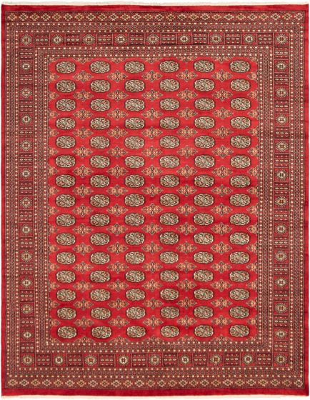 Pakistani Finest Peshawar Bokhara 7'11" x 10'1" Hand-knotted Wool Rug 