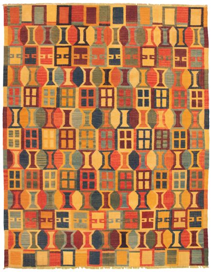 Turkish Sundance 9'3" x 11'11" Flat-Weave Wool Kilim 