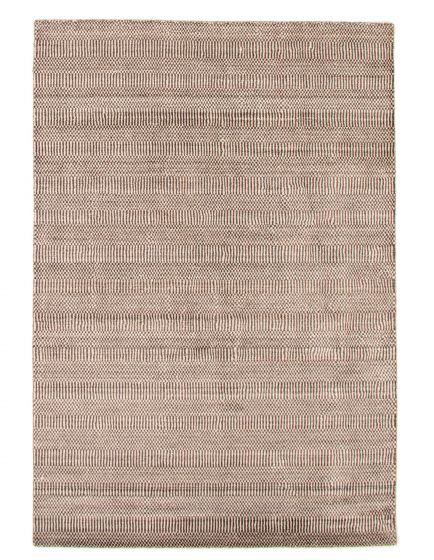 Indian Silk Shadow 5'2" x 7'8" Hand Loomed Viscose & Wool Rug 