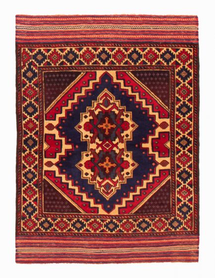 Afghan Tajik Caucasian 4'3" x 5'9" Hand-knotted Wool Rug 