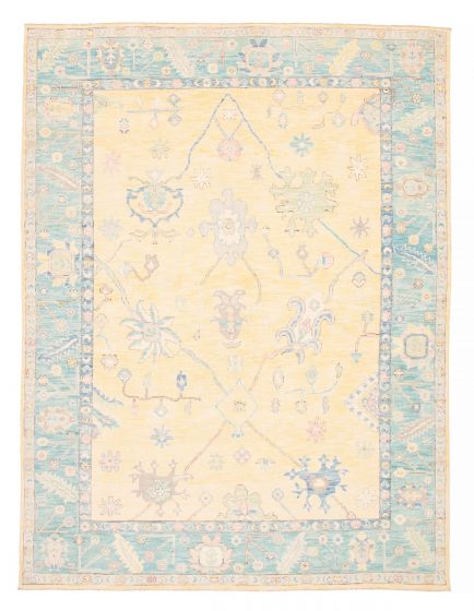 Pakistani Modern Oushak 9'1" x 11'11" Hand-knotted Wool Rug 
