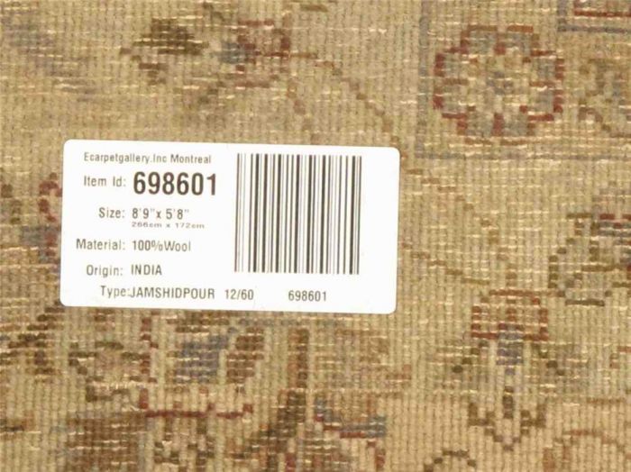 Indian Jamshidpour 5'8" x 8'9" Hand-knotted Wool Rug 
