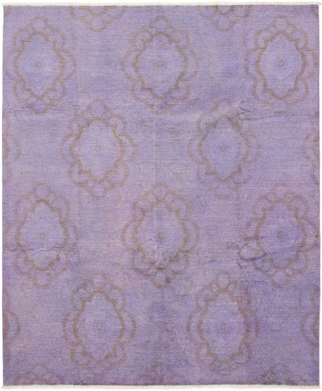 Indian Color transition 7'9" x 9'3" Hand-knotted Wool Rug 