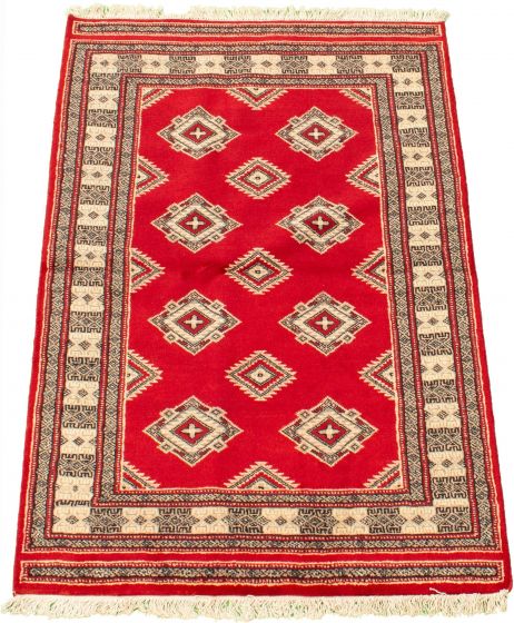 Pakistani Finest Peshawar Bokhara 3'1" x 5'0" Hand-knotted Wool Rug 