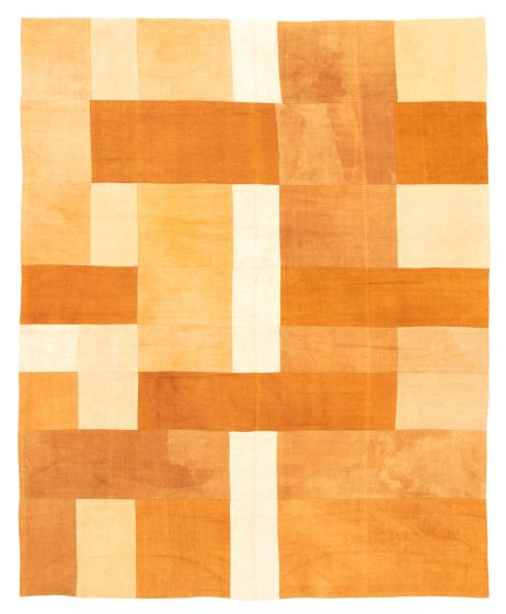 Turkish Moldovia Patch 6'6" x 7'11" Flat-Weave Wool Kilim 