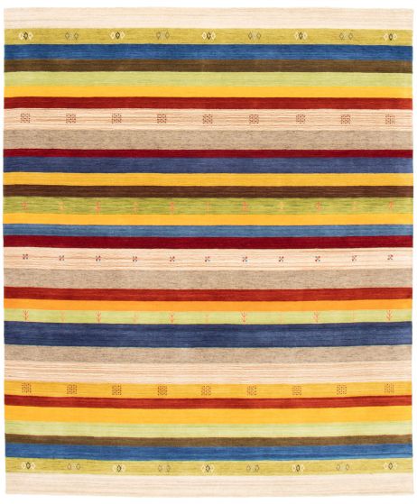 Indo Gabbeh 8'4" x 9'11" Hand Loomed Wool Rug 