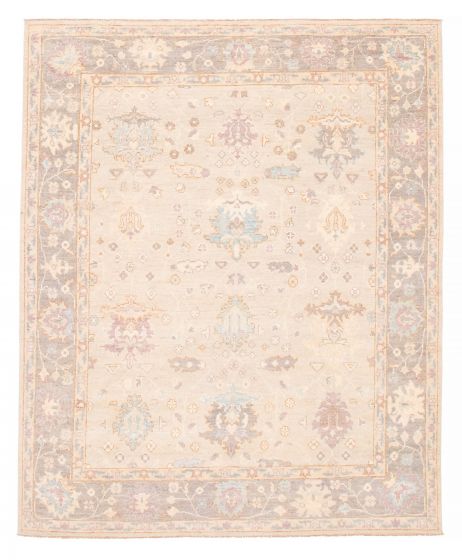 Pakistani Modern Oushak 8'2" x 9'9" Hand-knotted Wool Rug 