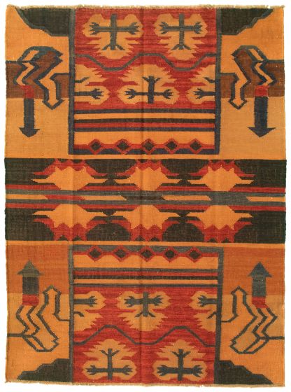 Turkish Sundance 5'2" x 7'0" Flat-Weave Wool Kilim 
