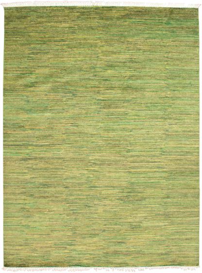 Pakistani Pak Finest Gabbeh 9'0" x 11'11" Hand-knotted Wool Green Rug