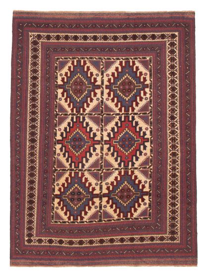 Afghan Tajik Caucasian 6'3" x 8'10" Hand-knotted Wool Rug 
