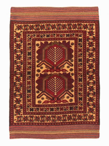 Afghan Tajik Caucasian 4'1" x 6'0" Hand-knotted Wool Rug 