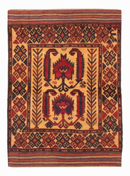 Afghan Tajik Caucasian 4'0" x 5'10" Hand-knotted Wool Rug 